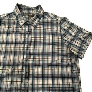 Eddie Bauer  Plaid Button Down Short Sleeve Shirt‎ XL